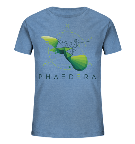 Bio-Baumwoll T-Shirt für Kinder | Kolibri D (Mittelblau meliert) | Phaedera UG
