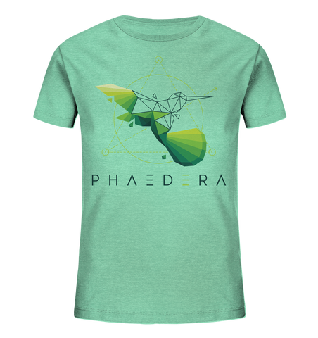 Bio-Baumwoll T-Shirt für Kinder | Kolibri D (Mittelgrün meliert) | Phaedera UG