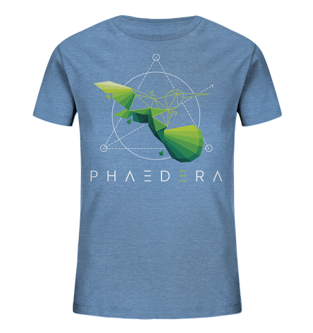 Bio-Baumwoll T-Shirt für Kinder | Kolibri H (Mittelblau meliert) | Phaedera UG