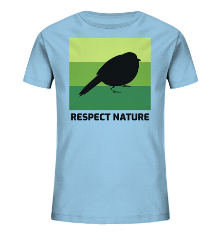 Bio-Baumwoll T-Shirt Kinder | nachhaltig, vegan & fair | Nature (Himmelblau) | Phaedera UG