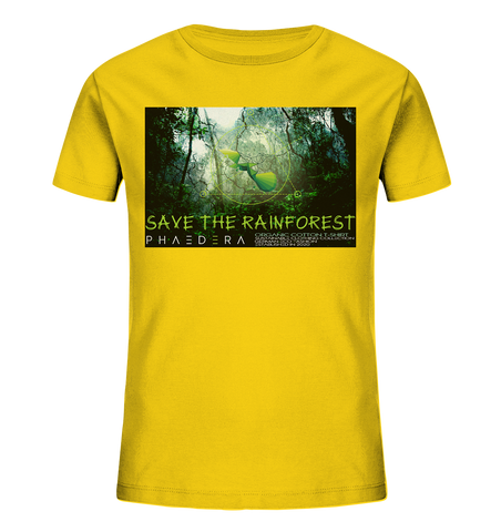 Bio-Baumwoll T-Shirt Kinder | nachhaltig, vegan, fair | Rainforest (Goldgelb) | Phaedera UG