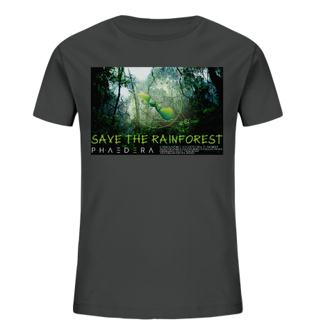 Bio-Baumwoll T-Shirt Kinder | nachhaltig, vegan, fair | Rainforest (Anthrazit) | Phaedera UG