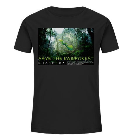 Bio-Baumwoll T-Shirt Kinder | nachhaltig, vegan, fair | Rainforest (Schwarz) | Phaedera UG