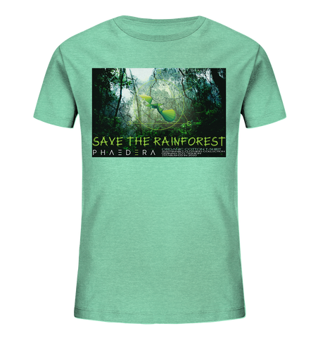 Bio-Baumwoll T-Shirt Kinder | nachhaltig, vegan, fair | Rainforest (Mittelgrün meliert) | Phaedera UG