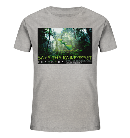 Bio-Baumwoll T-Shirt Kinder | nachhaltig, vegan, fair | Rainforest (Grau meliert) | Phaedera UG