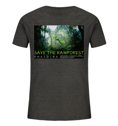 Bio-Baumwoll T-Shirt Kinder | nachhaltig, vegan, fair | Rainforest (Dunkelgrau meliert) | Phaedera UG