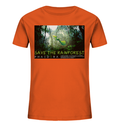 Bio-Baumwoll T-Shirt Kinder | nachhaltig, vegan, fair | Rainforest (Hellorange) | Phaedera UG