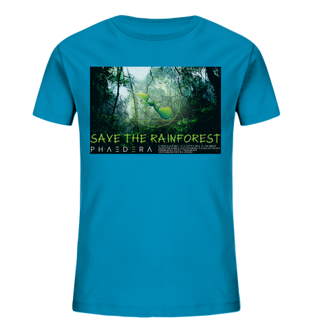 Bio-Baumwoll T-Shirt Kinder | nachhaltig, vegan, fair | Rainforest (Azur) | Phaedera UG