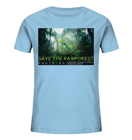 Bio-Baumwoll T-Shirt Kinder | nachhaltig, vegan, fair | Rainforest (Himmelblau) | Phaedera UG