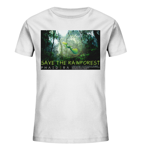 Bio-Baumwoll T-Shirt Kinder | nachhaltig, vegan, fair | Rainforest (Weiß) | Phaedera UG