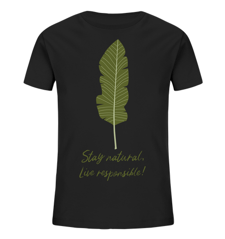 Bio-Baumwoll T-Shirt Kinder | nachhaltig vegan fair | Natural (Schwarz) | Phaedera UG