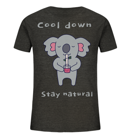 Bio-Baumwoll T-Shirt ☀ nachhaltig, vegan & fair | Cooler Koala (Dunkelgrau meliert) | Phaedera UG