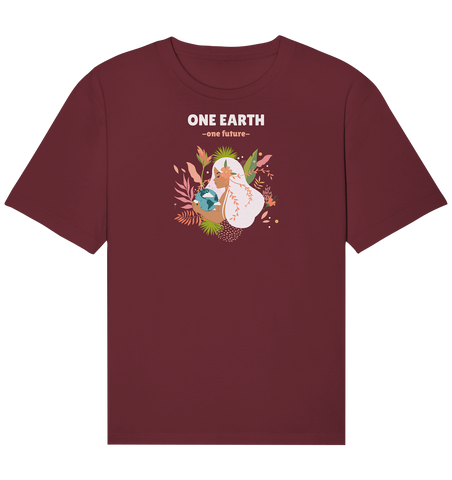 Bio Shirt (relaxed) | nachhaltig, vegan & faires T-Shirt | One Earth (Burgund) | Phaedera UG