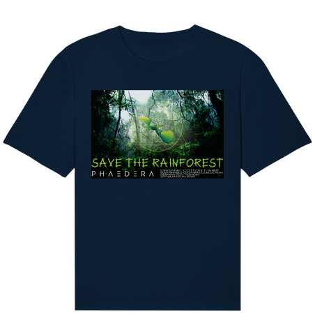 Bio Shirt (relaxed) | nachhaltig, vegan & faires T-Shirt | Rainforest (Navyblau) | Phaedera UG