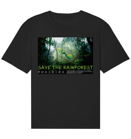 Bio Shirt (relaxed) | nachhaltig, vegan & faires T-Shirt | Rainforest (Schwarz) | Phaedera UG