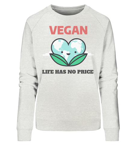 Bio Sweatshirt für Damen | fairer & nachhaltiger Pullover | Vegan (Creme-Grau meliert) | Phaedera UG