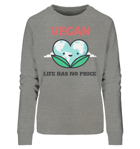 Bio Sweatshirt für Damen | fairer & nachhaltiger Pullover | Vegan (Mittelgrau meliert) | Phaedera UG