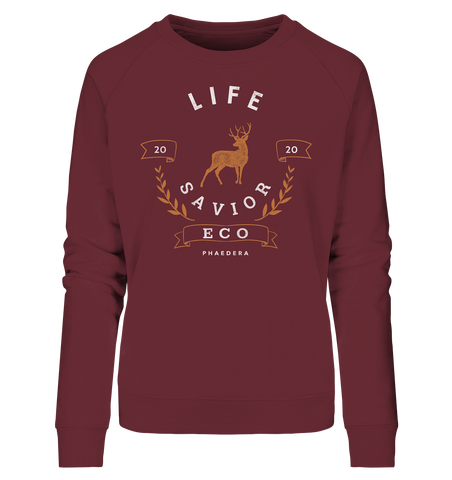 Bio Sweatshirt für Damen | nachhaltig fair & vegan | Savior (Burgund) | Phaedera UG