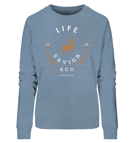 Bio Sweatshirt für Damen | nachhaltig fair & vegan | Savior (Mittelblau meliert) | Phaedera UG