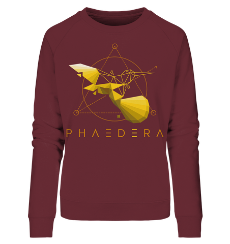 Bio-Sweatshirt für Damen | nachhaltig fairer Pullover | Kolibri G (Burgund) | Phaedera UG