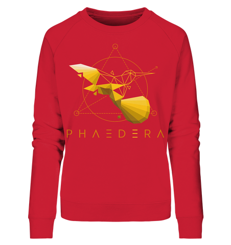 Bio-Sweatshirt für Damen | nachhaltig fairer Pullover | Kolibri G (Rot) | Phaedera UG