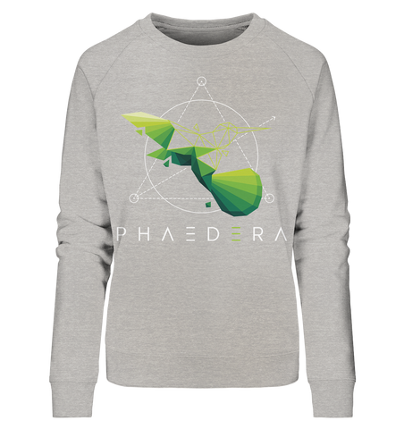 Bio Sweatshirt für Damen | nachhaltig fairer Pullover | Kolibri H (Grau meliert) | Phaedera UG