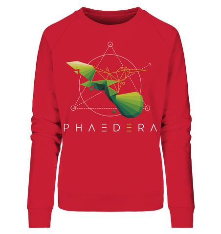 Bio Sweatshirt für Damen | nachhaltig fairer Pullover | Kolibri H (Rot) | Phaedera UG