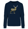Bio Sweatshirt für Damen | nachhaltiger & fairer Pullover | Hirsch (Navyblau) | Phaedera UG