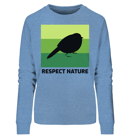 Bio Sweatshirt für Damen | nachhaltiger & fairer Pullover | Nature (Mittelblau meliert) | Phaedera UG