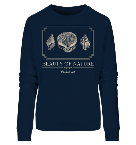 Bio Sweatshirt für Damen | nachhaltiger & fairer Pullover | Strand (Navyblau) | Phaedera UG