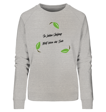 Bio-Sweatshirt für Damen | vegan fair nachhaltig Pulli | Recyceln (Grau meliert) | Phaedera UG