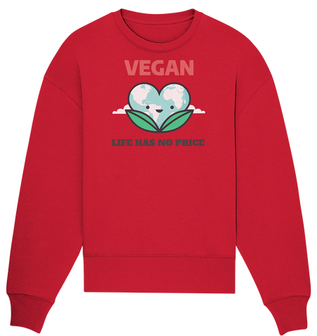 Bio Sweatshirt große Größen | nachhaltig, fairer Pullover | Vegan (Rot) | Phaedera UG