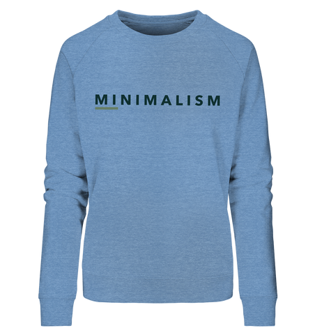 Bio-Sweatshirt | nachhaltig fairer Baumwoll Pullover | Minimalism (Mittelblau meliert) | Phaedera UG