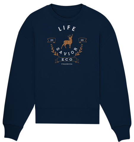 Bio-Sweatshirt Übergröße | vegan & nachhaltig Pullover | Savior (Navyblau) | Phaedera UG