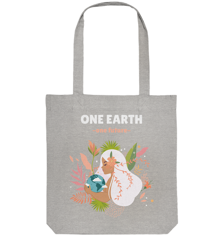 Faire Einkaufstasche | nachhaltiger Bio Jutebeutel | One Earth (Grau meliert) | Phaedera UG