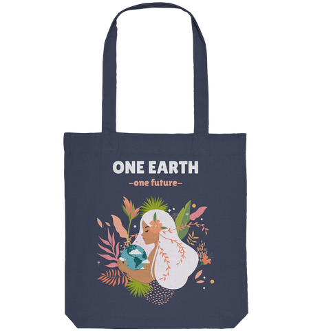 Faire Einkaufstasche | nachhaltiger Bio Jutebeutel | One Earth (Mitternachtsblau) | Phaedera UG