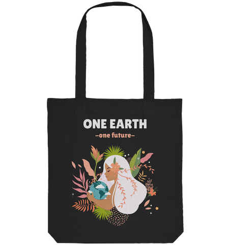 Faire Einkaufstasche | nachhaltiger Bio Jutebeutel | One Earth (Schwarz) | Phaedera UG
