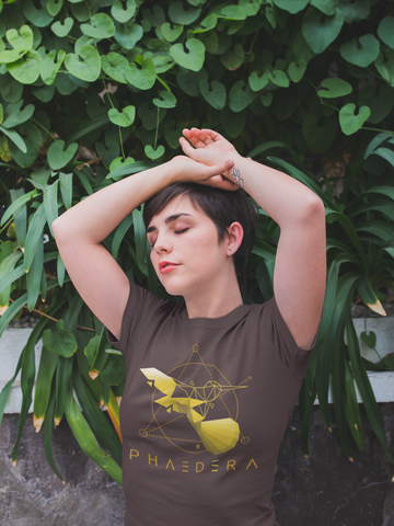Organic t-shirt fair and vegan 100% organic cotton - yellow hummingbird | Phaedera