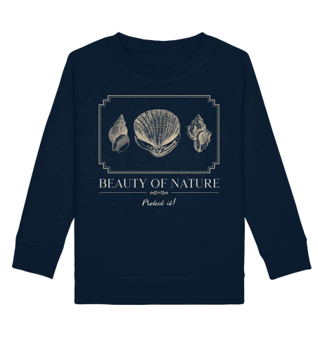 Muschel Pullover für Kinder kaufen ☀ Bio-Sweatshirt | Strand (Navyblau) | Phaedera UG