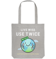 Nachhaltige Einkaufstasche | fairer Bio-Jutebeutel | Grüne Erde (Grau meliert) | Phaedera UG