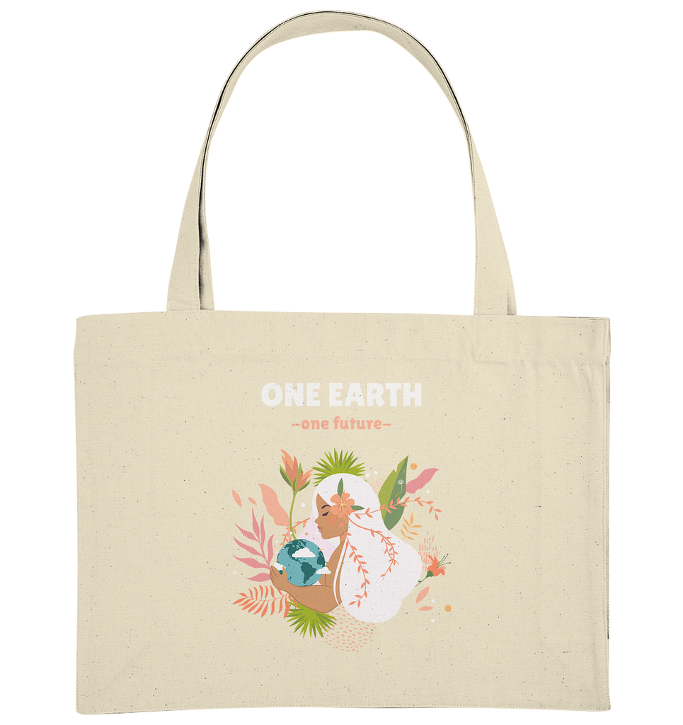 Nachhaltige Einkaufstasche | fairer Bio-Jutebeutel | One Earth (Naturbelassen) | Phaedera UG