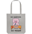 Nachhaltige Einkaufstasche | fairer Bio Jutebeutel | Vegan-Ferkel (Grau meliert) | Phaedera UG