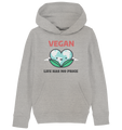 Nachhaltiger Hoodie Kinder | fair Bio-Baumwoll Pullover | Vegan (Grau meliert) | Phaedera UG