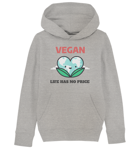 Nachhaltiger Hoodie Kinder | fair Bio-Baumwoll Pullover | Vegan (Grau meliert) | Phaedera UG