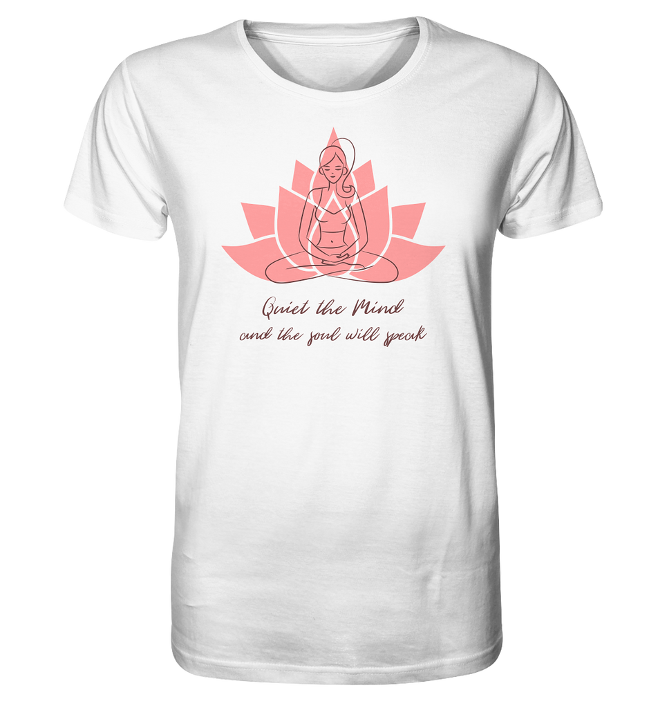Nachhaltiges Damen T-Shirt | faire Bio-Baumwolle | Meditation (Weiß) | Phaedera UG