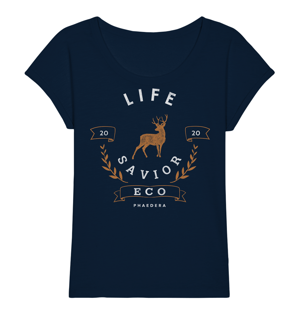 Nachhaltiges Slub-Shirt | fair, vegan & Bio-Baumwolle | Savior (Navyblau) | Phaedera UG