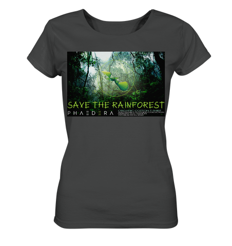 Nachhaltiges T-Shirt Damen | 100% Bio-Baumwolle | Rainforest (Anthrazit) | Phaedera UG