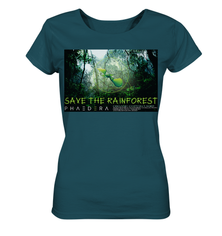 Nachhaltiges T-Shirt Damen | 100% Bio-Baumwolle | Rainforest (Dunkeltürkis) | Phaedera UG