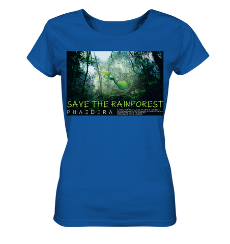 Nachhaltiges T-Shirt Damen | 100% Bio-Baumwolle | Rainforest (Königsblau) | Phaedera UG