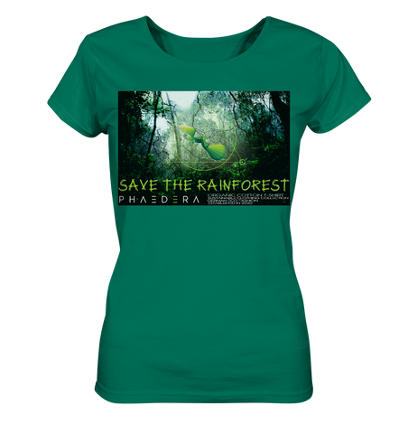 Nachhaltiges T-Shirt Damen | 100% Bio-Baumwolle | Rainforest (Unigrün) | Phaedera UG